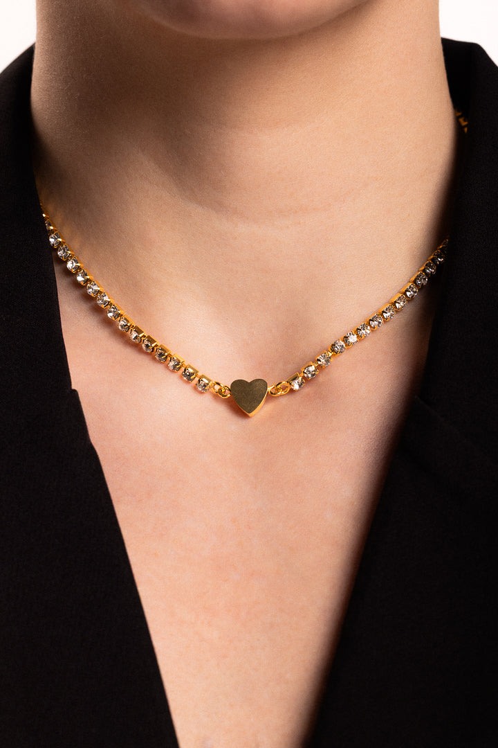Heart Tennis Necklace